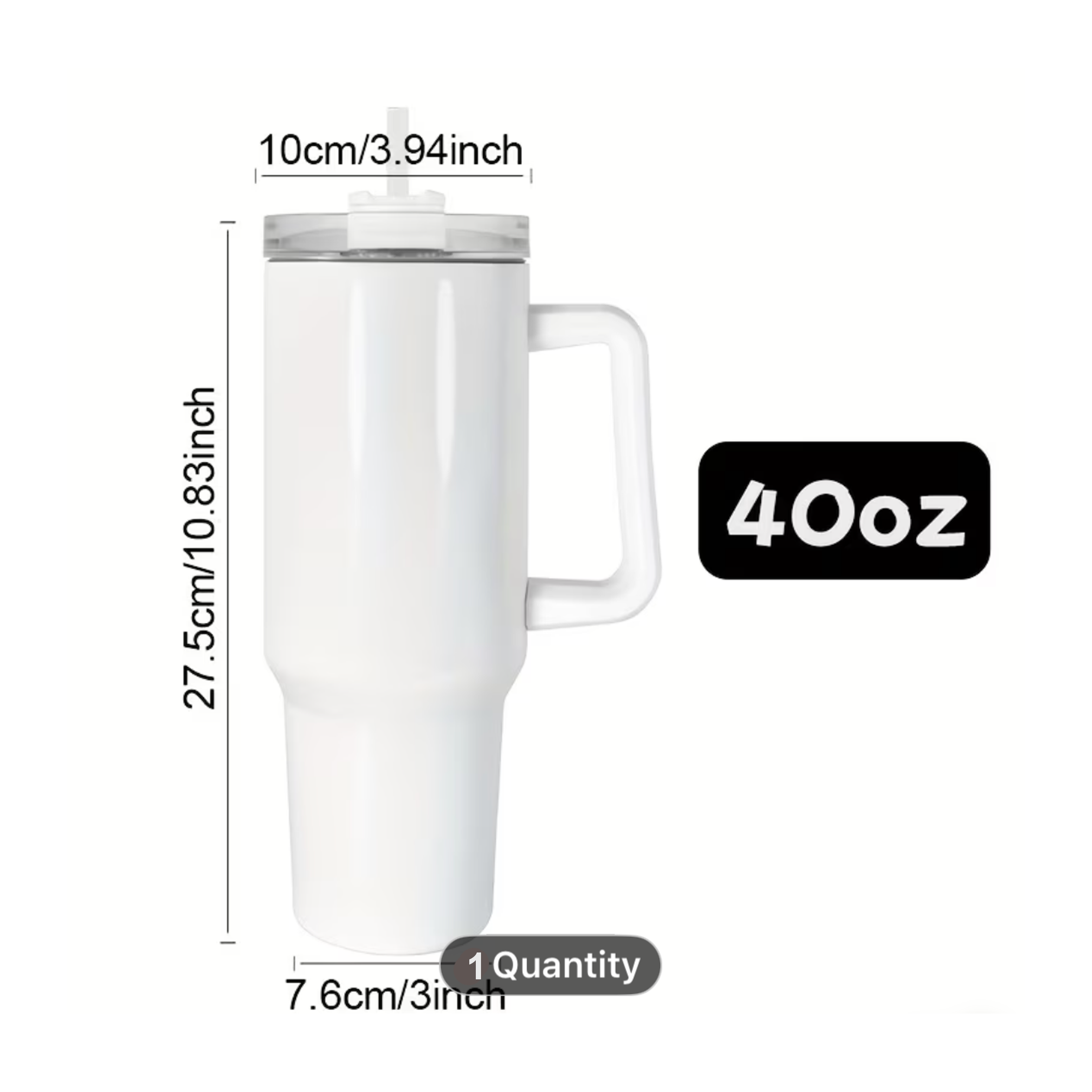 Tumbler 40oz Stainless Steel with handle