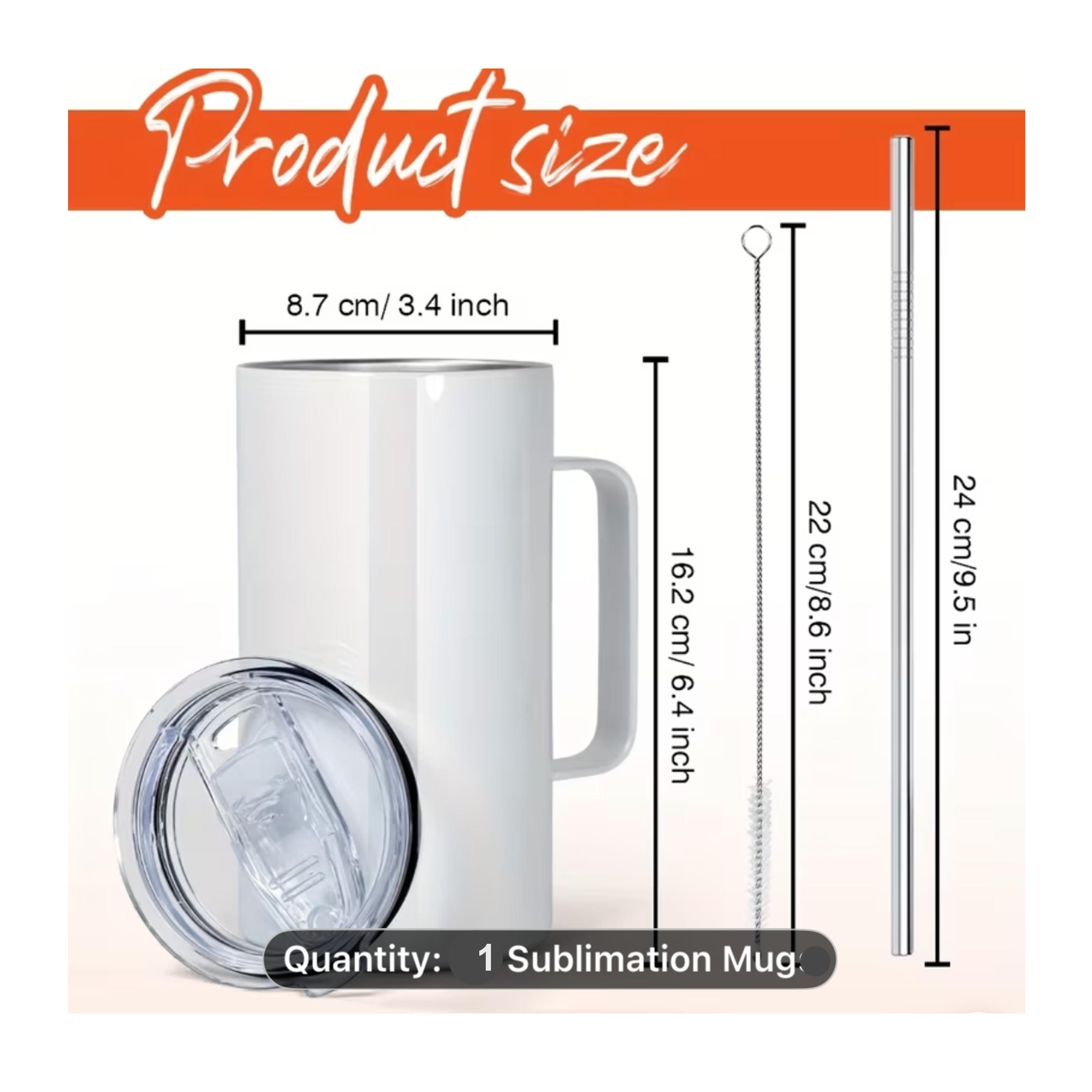 Tumbler 30oz  Stainless Steel with handle